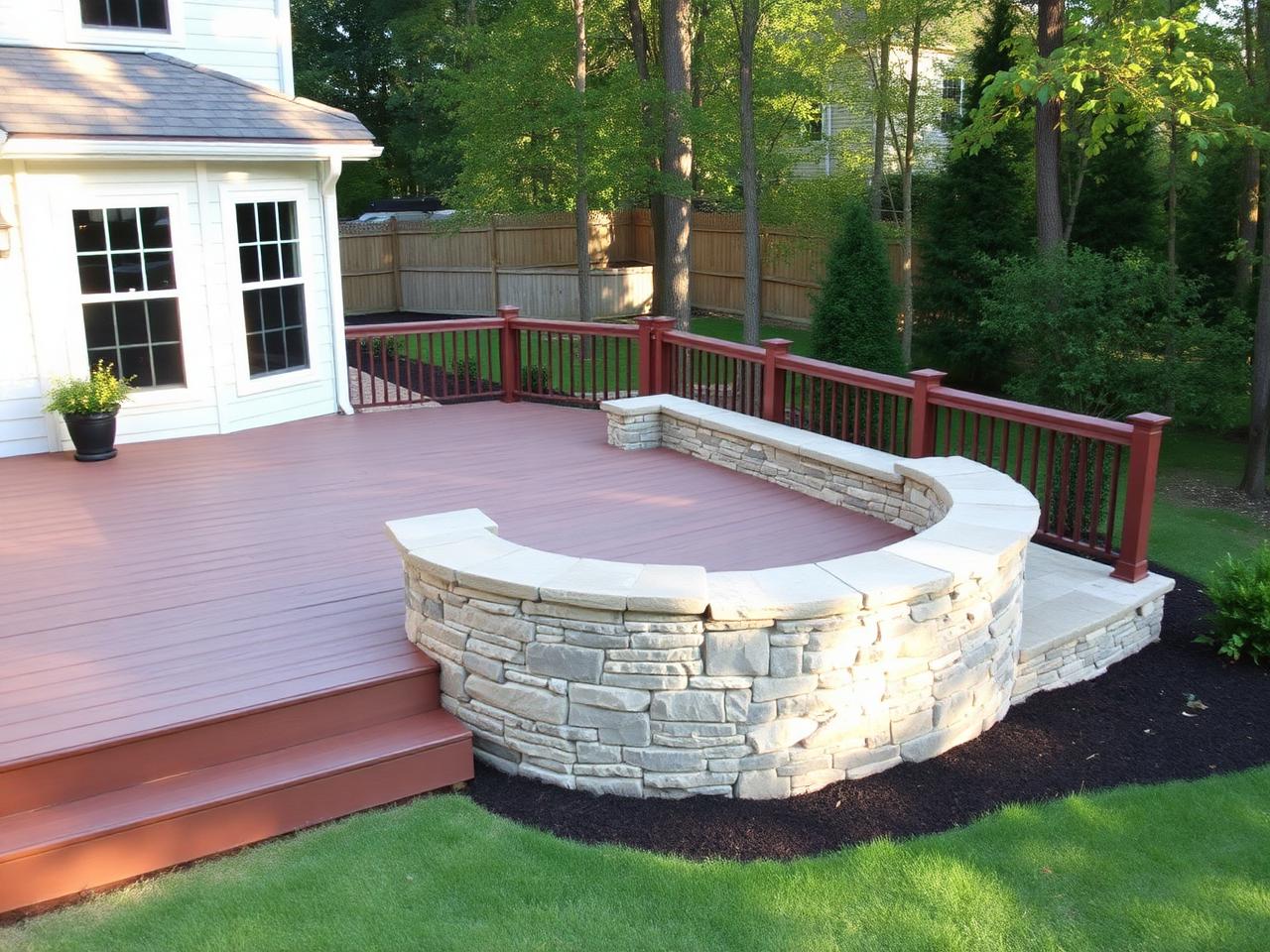 Deck & stone seat wall — Fairfax, VA