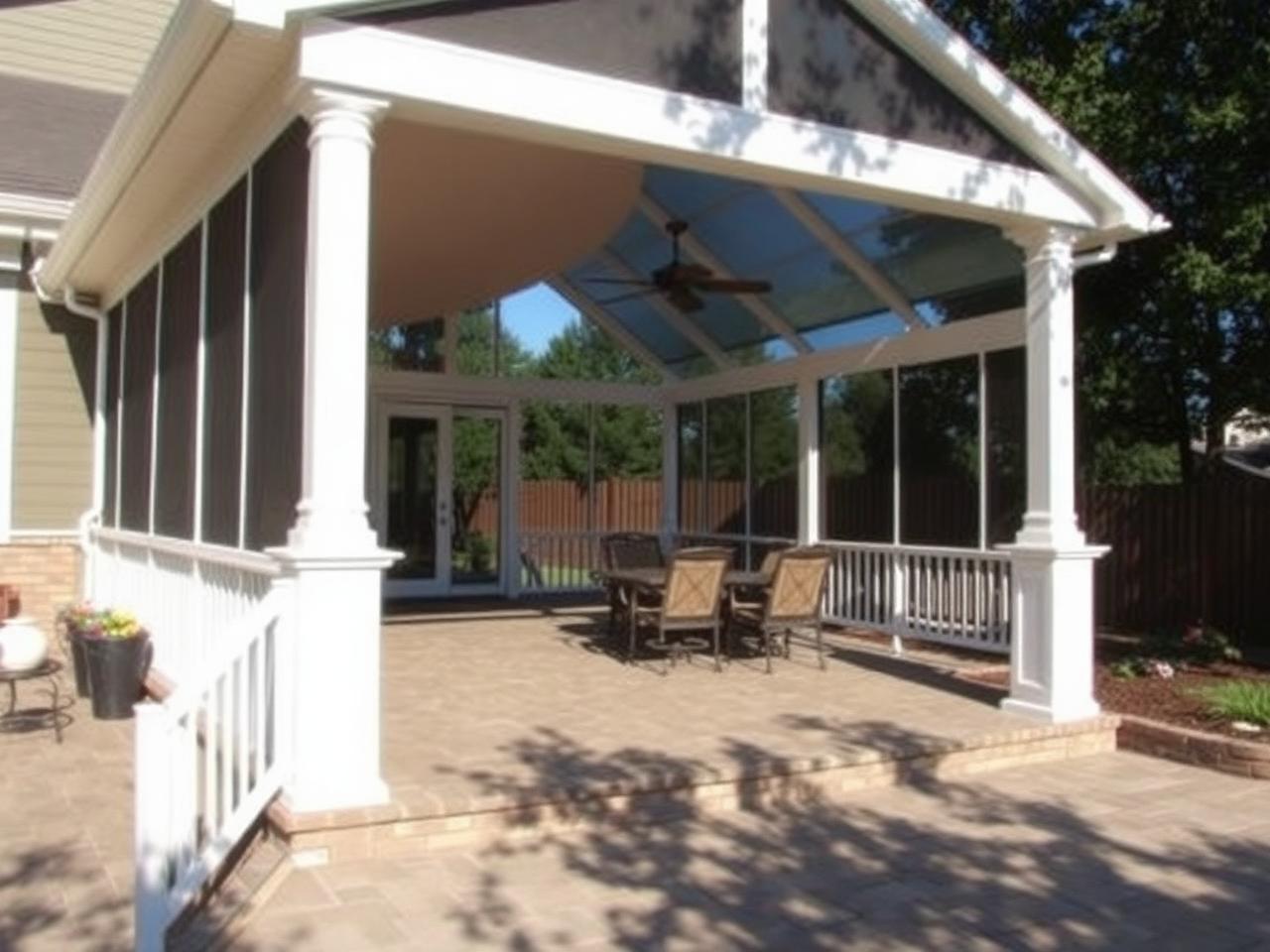 Screened porch & paver patio